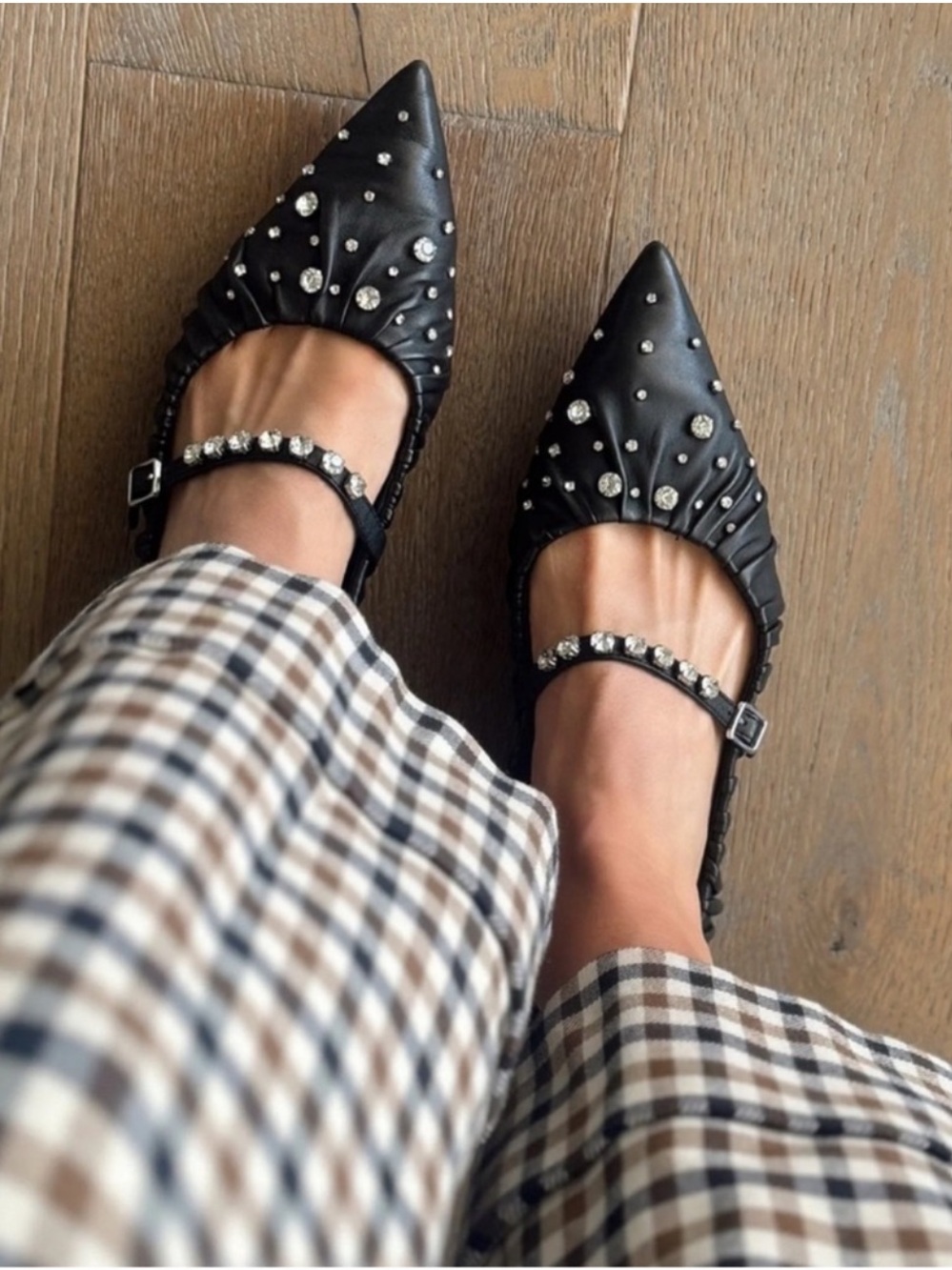 New Antonio Melani x Jennifer Sumko Lyssa Lou Leather Studded Mary the Jane Flat